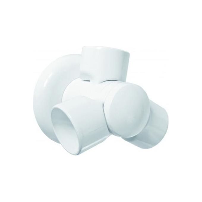 K Design Supporto Snodo da Parete per Tubo Rigato 85x80mm Bianco
