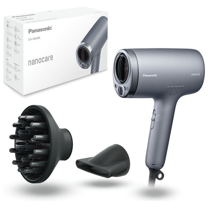 Panasonic EH-NA9N-H825 Asciugacapelli 1600 W Tecnologia Ionica 3 Velocita' Temperatura Regolabile Concentratore Diffusore colore Grigio scuro