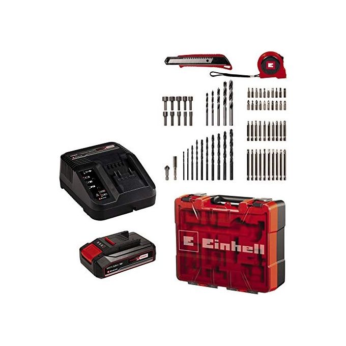 Einhell Set Trapano Avvitatore a Batteria Te-Cd 18-40 Li con Valigetta e 69 Accessori