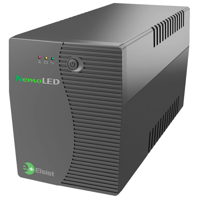 ELSIST 80 NemoLED Gruppo di Continuita' Line Interactive 800VA 360W 2 Prese Schuko Forma d'onda Sinusoidale Simulata colore Nero