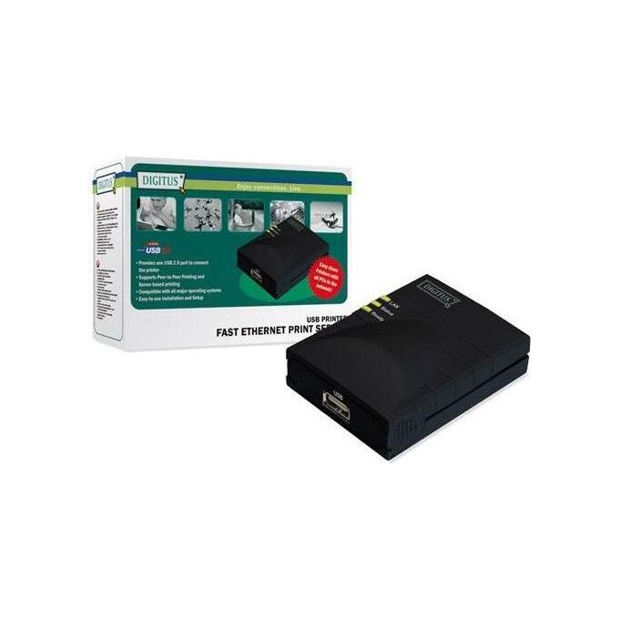 Digitus Print Server Usb 1 Porta - Connettore Rj45 Femmina e Usb ''A'' Femmina