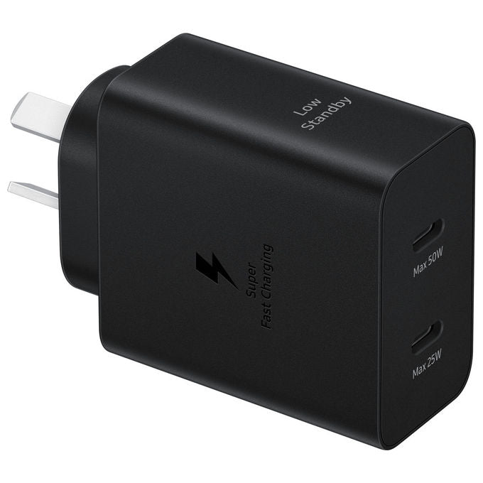 Samsung EP-T5020XBEGEU Caricabatteria Super Fast Charging 50W con Doppia Porta USB-C e Cavo USB-C to USB-C 1,8 m colore Nero