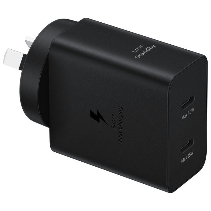 Samsung EP-T5020XBEGEU Caricabatteria Super Fast Charging 50W con Doppia Porta USB-C e Cavo USB-C to USB-C 1,8 m colore Nero
