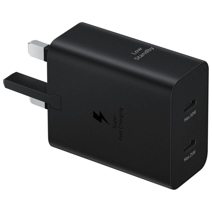 Samsung EP-T5020XBEGEU Caricabatteria Super Fast Charging 50W con Doppia Porta USB-C e Cavo USB-C to USB-C 1,8 m colore Nero