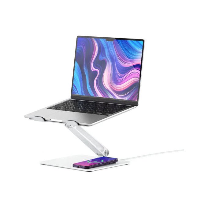 Alogic EPLSWCWH Supporto per Laptop con Caricatore Wireless Alluminio 10W Compatibile 11''-17'' colore Bianco