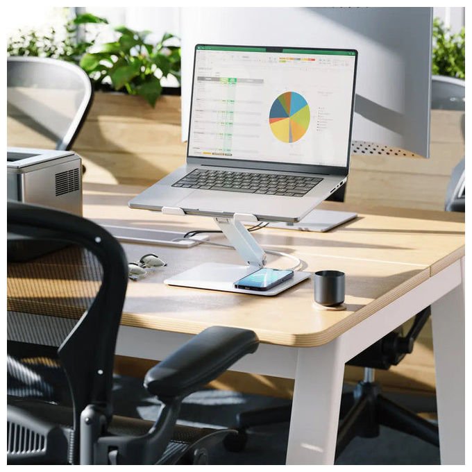 Alogic EPLSWCWH Supporto per Laptop con Caricatore Wireless Alluminio 10W Compatibile 11''-17'' colore Bianco