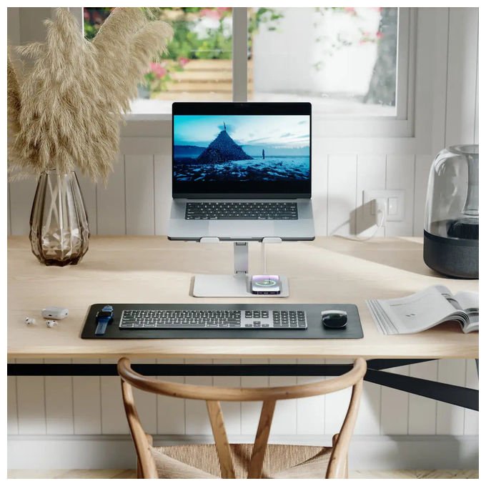 Alogic EPLSWCWH Supporto per Laptop con Caricatore Wireless Alluminio 10W Compatibile 11''-17'' colore Bianco