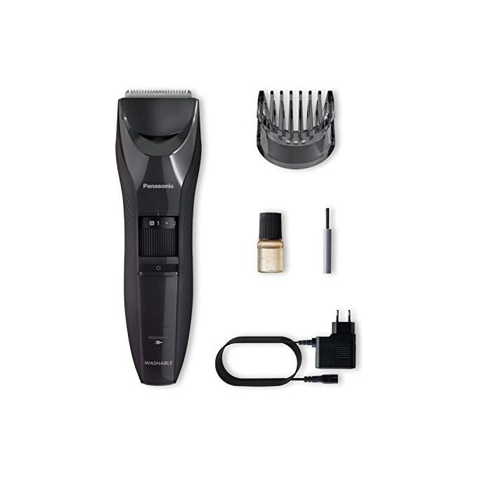 Panasonic ER‑GC53‑K503 - Tagliacapelli con cavo-cordless, autonomia 40 min, lame acciaio inox, 19 lunghezze da 0,5 a 10 mm, lavabile, colore nero