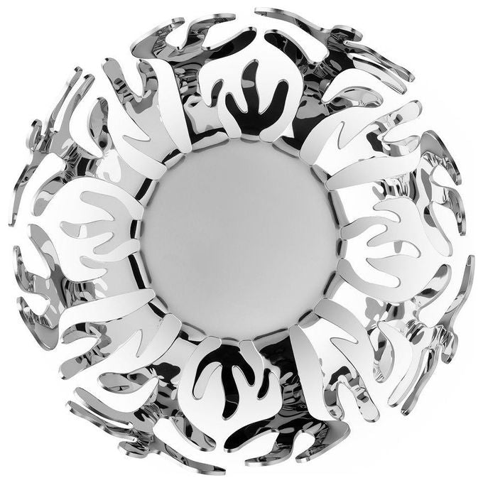 Alessi ESI01-25 Fruttiera Mediterraneo in Acciaio Inox Diametro 25 cm Altezza 9 cm colore Acciaio Lucido