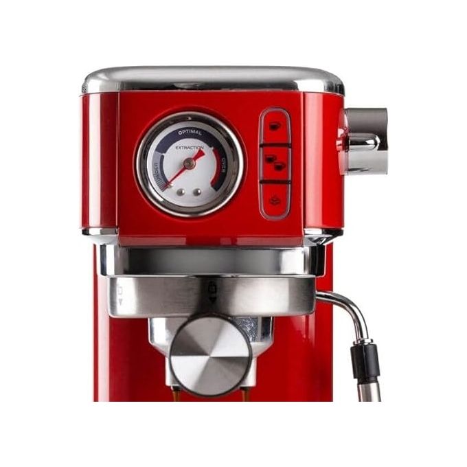 Ariete 1381 Macchina da Caffe' Espresso Rosso Metal Slim Manometro 1300W Capacita 1.1 Litro