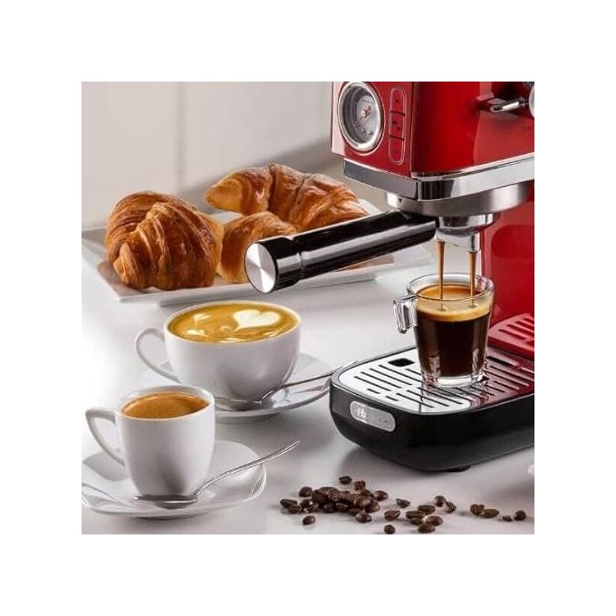 Ariete 1381 Macchina da Caffe' Espresso Rosso Metal Slim Manometro 1300W Capacita 1.1 Litro