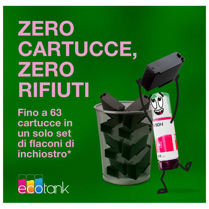 Epson ET-4900 EcoTank Stampante Multifunzione A4 Wi-Fi Ethernet LCD ADF 30 fogli colore Nero