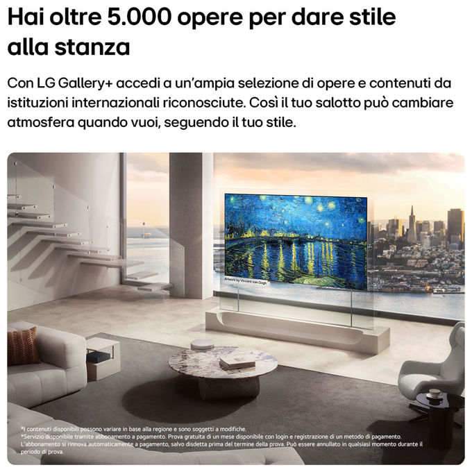 LG OLED77W69LA Wallpaper TV OLED evo AI 4K UHD 77'' Smart TV con Dolby Vision e Atmos 120 Hz colore Marrone