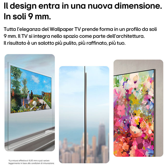 LG OLED77W69LA Wallpaper TV OLED evo AI 4K UHD 77'' Smart TV con Dolby Vision e Atmos 120 Hz colore Marrone
