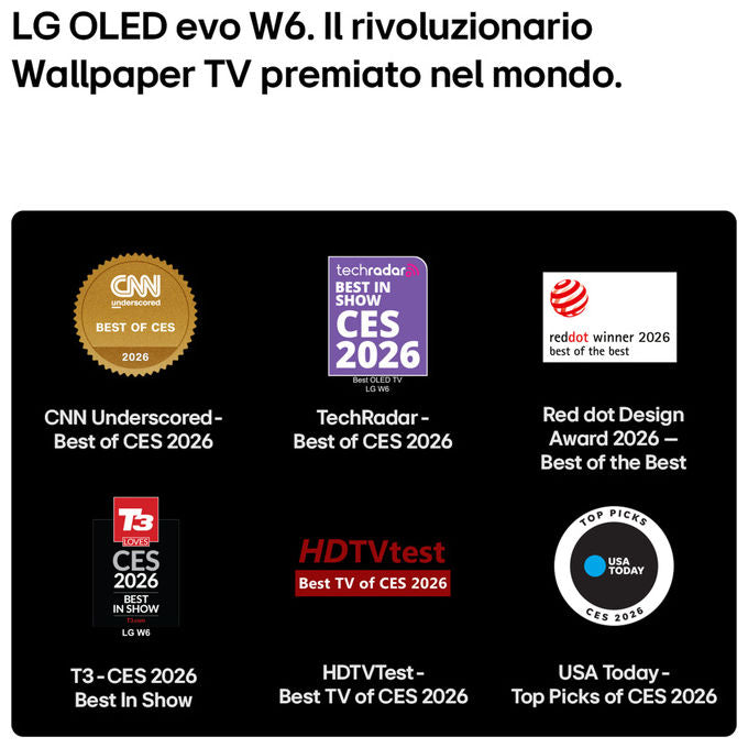 LG OLED77W69LA Wallpaper TV OLED evo AI 4K UHD 77'' Smart TV con Dolby Vision e Atmos 120 Hz colore Marrone