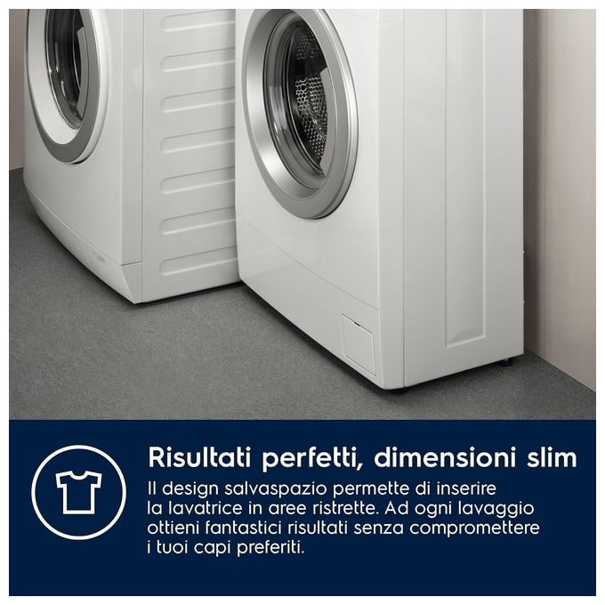 Electrolux EW6S570I Perfect Care 600 Lavatrice Slim Carica Frontale SensiCare Vapore Igienizzante Classe energetica C Capacita' di carico 7 Kg Centrifuga 1000 giri Motore Inverter