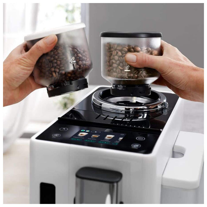 De'Longhi EXAM440.55.W Rivelia Macchina da caffe' Automatica Capacita' serbatoio 1.4 L Pressione 19 bar Potenza 1450 W con sistema latte colore Bianco