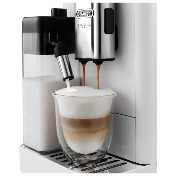De'Longhi EXAM440.55.W Rivelia Macchina da caffe' Automatica Capacita' serbatoio 1.4 L Pressione 19 bar Potenza 1450 W con sistema latte colore Bianco