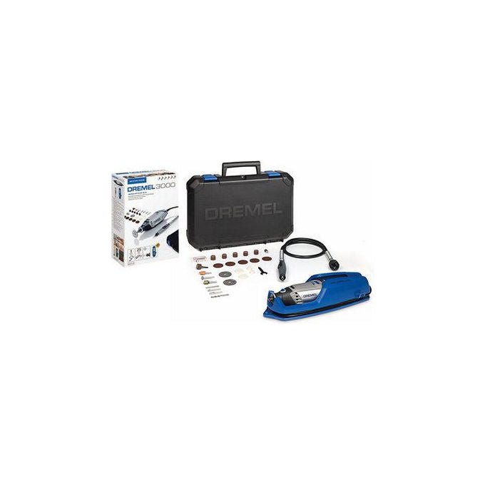 Dremel F0133000JP 3000-1-25 Multifunzione 130 W 33000 rpm con Albero Flessibile e 25 Accessori colore Nero