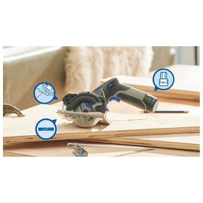 Dremel F013CS12JA Scie Compatta 12V con Motore Senza Spazzole Guida Laser Integrata Adattatore per Estrazione Polvere colore Nero