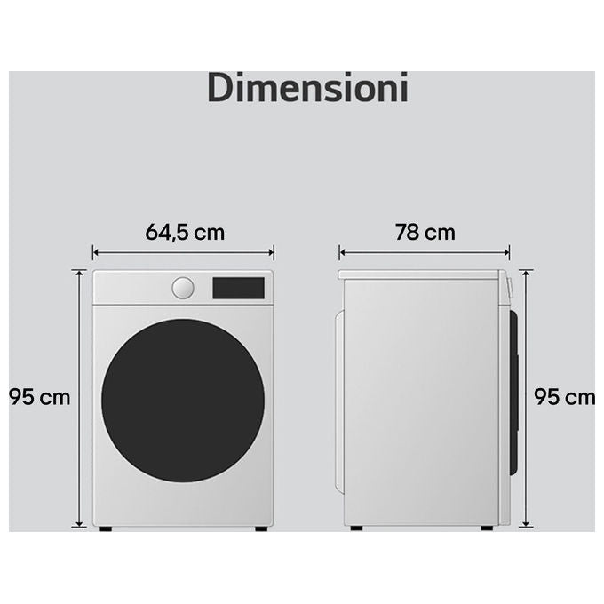 LG F0NT116TWC Next AI DD Lavatrice 16 Kg 1000 rpm Classe A Wi-Fi TurboWash 360 Vapore Steam (65x95x78 cm) colore Bianco