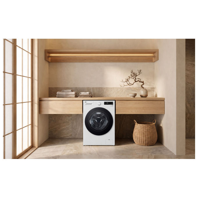 LG F0NT116TWC Next AI DD Lavatrice 16 Kg 1000 rpm Classe A Wi-Fi TurboWash 360 Vapore Steam (65x95x78 cm) colore Bianco