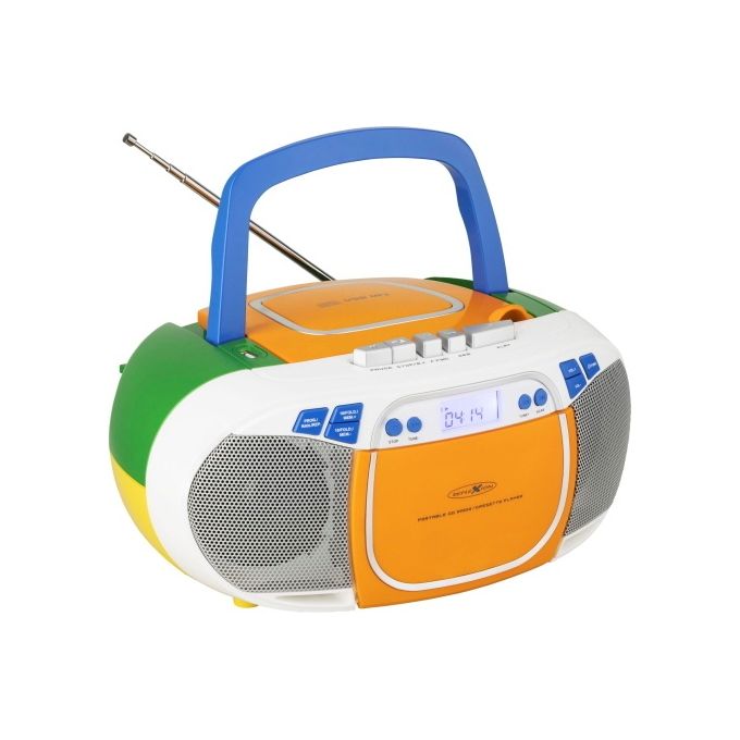 Reflexion RCR2880 bunt Radio Multimediale con Lettore CD e Cassetta 2x20W Multiformato FM PLL Stereo colore Multicolore