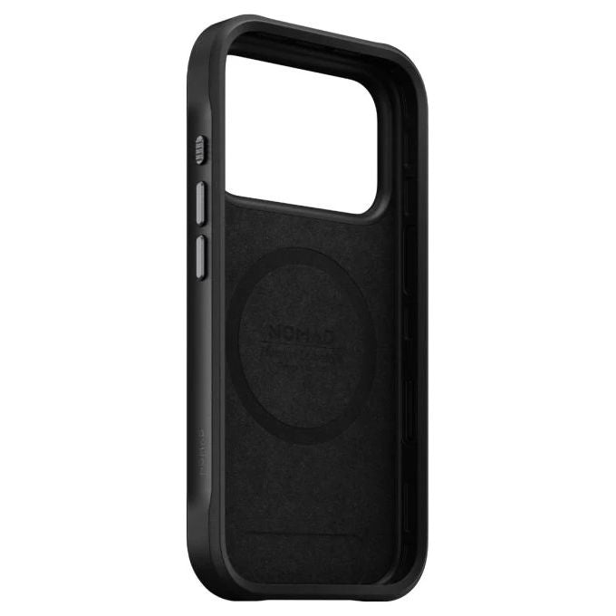 Nomad NM011802858 Rugged Leather Custodia per iPhone 17 Pro Compatibile MagSafe Ricarica Wireless Protezione Caduta Fino a 4,5 m Materiale Resistente al Polvere e ai Graffi colore Nero
