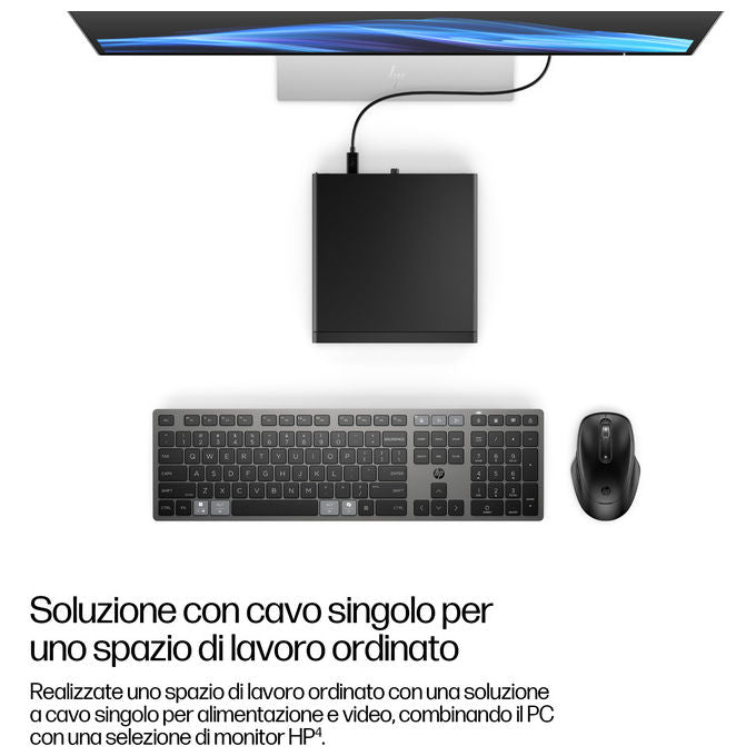HP E07KNAT HP EliteDesk 8 Mini G1i AI PC Mini PC Intel Core Ultra 7 265T 32 GB DDR5-SDRAM 1 TB SSD NVMe Intel Graphics Wi-Fi 7 Bluetooth 5.4 Windows 11 Pro colore Jack black