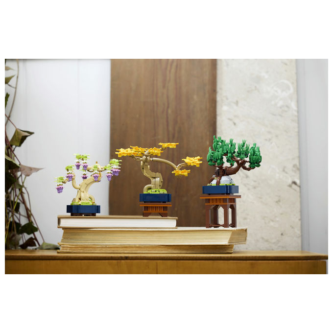 Lego 10373 Botanicals Mini Bonsai Set da Costruzione 3 Piante Artificiali con Foglie Intercambiabili e 2 Espositori colore Multicolore