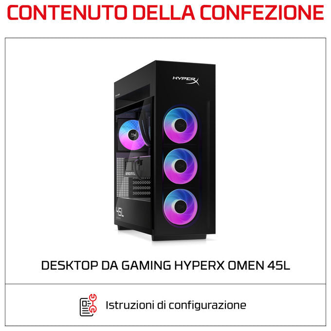 HP E4EU1EA OMEN MAX 45L PC Desktop Intel Core Ultra 7 32 GB DDR5 6800 MHz NVIDIA GeForce RTX 5090 32 GB GDDR7 Windows 11 Home colore Nero