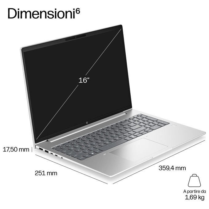 HP DQ6M7AT ProBook 4 G2i Computer portatile Intel Core 7 350 32 GB LPDDR5x 512 GB SSD Wi-Fi 7 Windows 11 Pro colore Argento