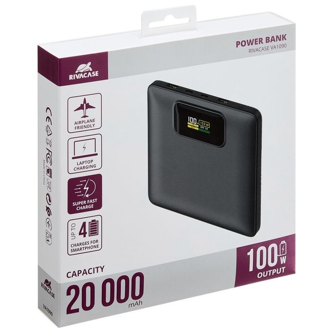 Rivacase BATTERY BANK 20.000 MAH 100W PD Power Bank 20000 mAh 100 W PD colore Nero
