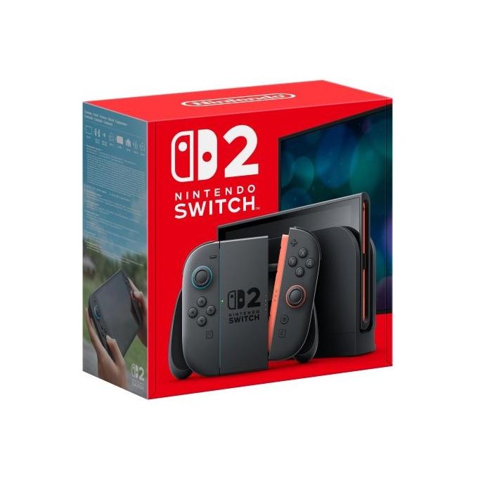 Nintendo NS2 Console di Gioco Nuovi Controller Joy-Con 2 Schermo LCD 7.9'' Risoluzione Full HD 1080p Retrocompatibile Memoria 256 GB Batteria Sostituibile colore Nero