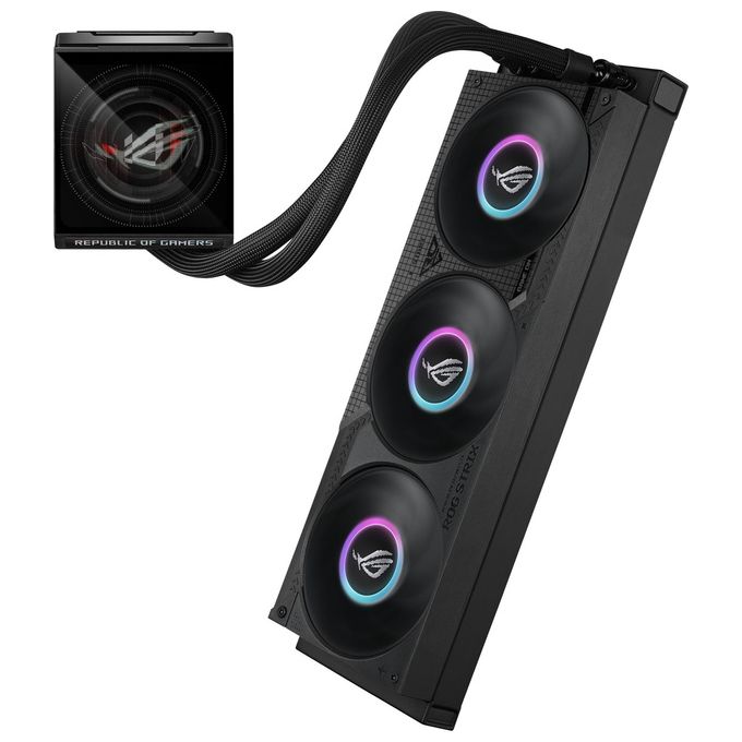 Asus 90RC01M1-B0EAY0 ROG Strix LC IV 360 ARGB LCD Raffreddatore di liquidi tutto in uno 12 cm colore Nero