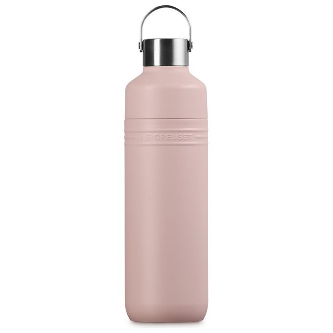 Le Creuset 41066287770001 On the Go Borraccia Termica 500 ml Acciaio Inossidabile Doppia Parete Isolante Sottovuoto Tappo Ermetico Base in Silicone Antiscivolo Apertura Doppia colore Rosa