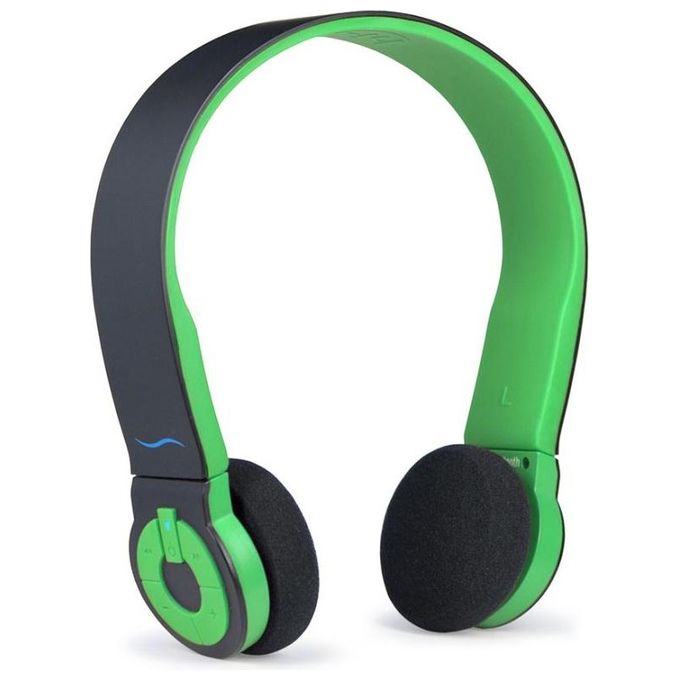 Hi-Edo Cuffie Bluetooth con Design Minimal Black-Green
