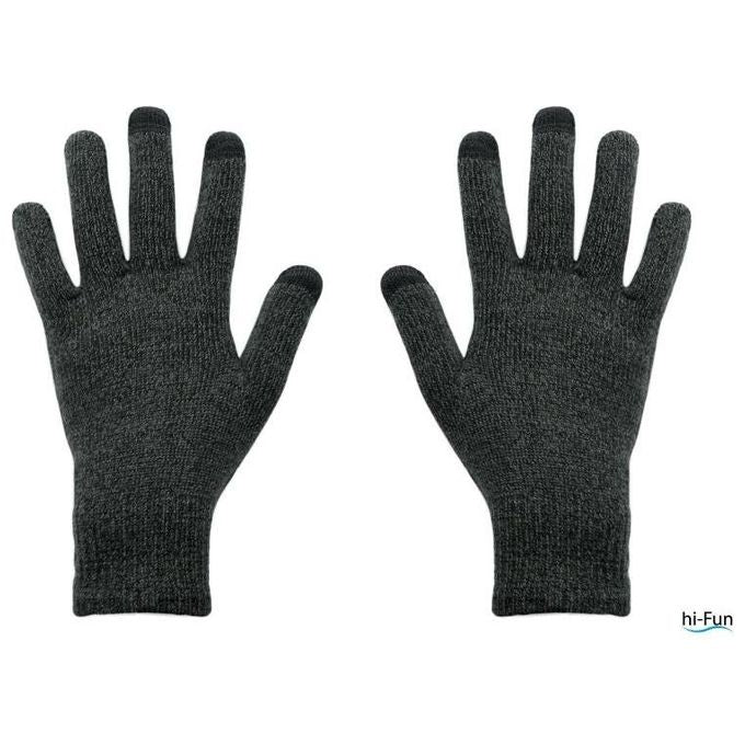 HI-FUN Guanti Hi-Glove Classic per Donna Grigio Scuro con Tecnologia Capacitiva per Dispositivi Touch durante l'Inverno