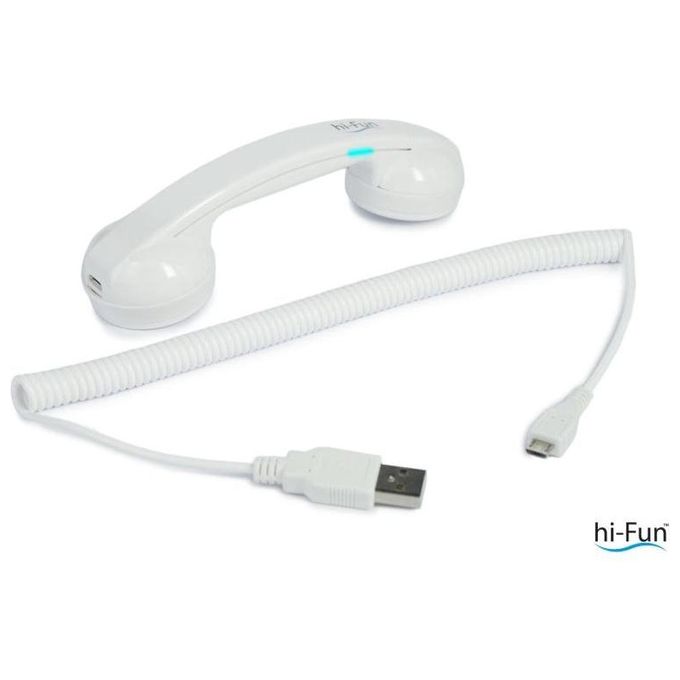 HI-FUN Hi-Ring Mini Bluetooth Cornetta Telefonica Vintage Senza Fili Portatile White per Conversazioni Eleganti e Sicure