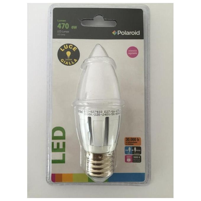 Polaroid Lampada a led e27 Candela 6w-470lm (40w) 3000k