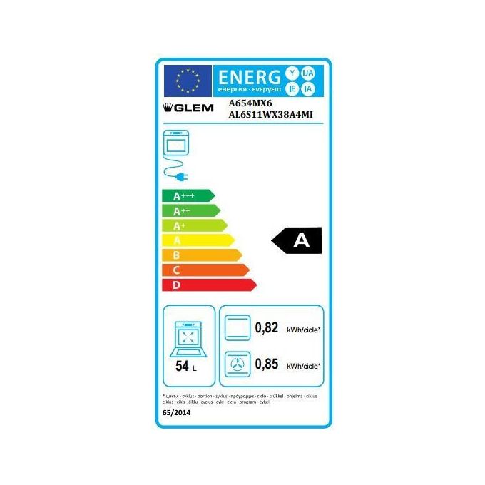 Glem Gas A654MX6 Cucina 60cm 4 Fuochi Forno Multifunzione 6 A Bianco Alpha - Yeppon