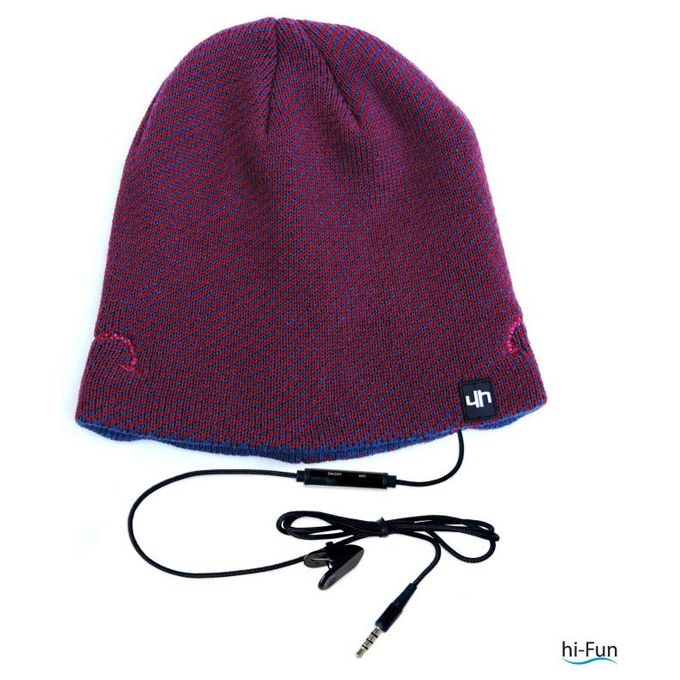 HI-FUN Cappellino Musicale Sportivo con Speaker e Jack 3.5 Red-Bluette per Ascoltare Musica e Telefonare in Comfort