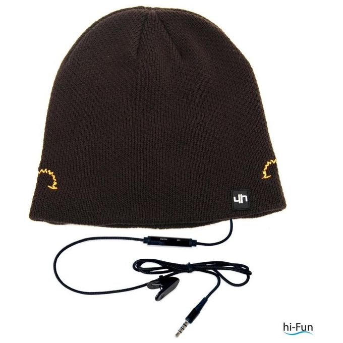 HI-FUN Cappellino Musicale Sportivo con Speaker e Jack 3.5 Brown per Ascolto e Telefonate Integrate durante Attivita' Outdoor