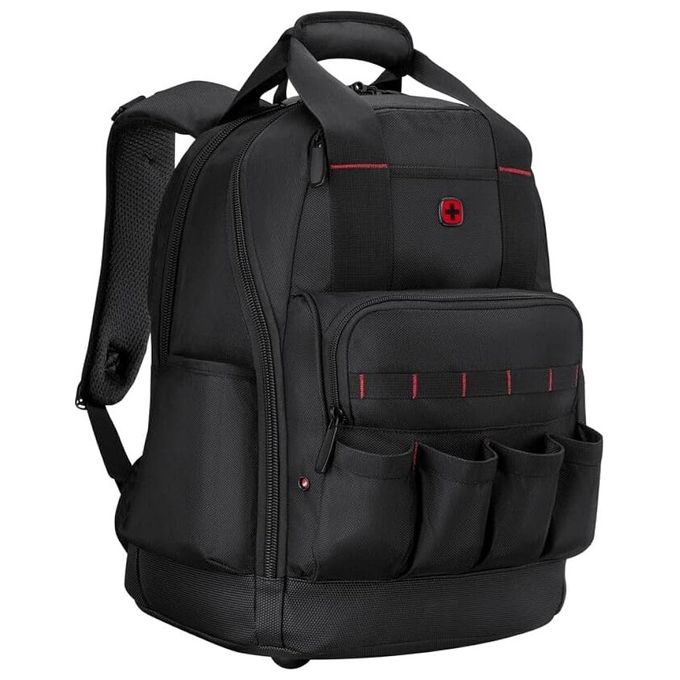 Wenger 653723 Tool Backpack Advanced Zaino Porta Attrezzi 34 litri Comparto Laptop Fino a 16'' Scomparti Multipli Cerniere Bloccabili Base Facile da Pulire colore Nero