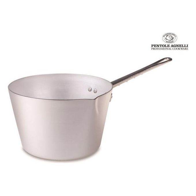 Agnelli Casseruola conica in alluminio con 1 manico e beccuccio Family Cm 18