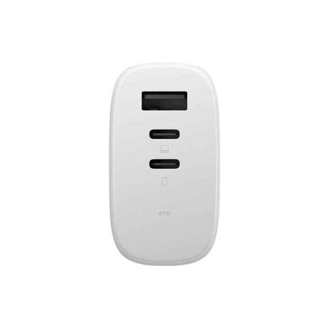 Native Union FAST-PD67-WHT-2CA Fast Gan Charger Pd 67W Caricatore con 2 Porte USB-C e 1 USB-A 67 W Bianco
