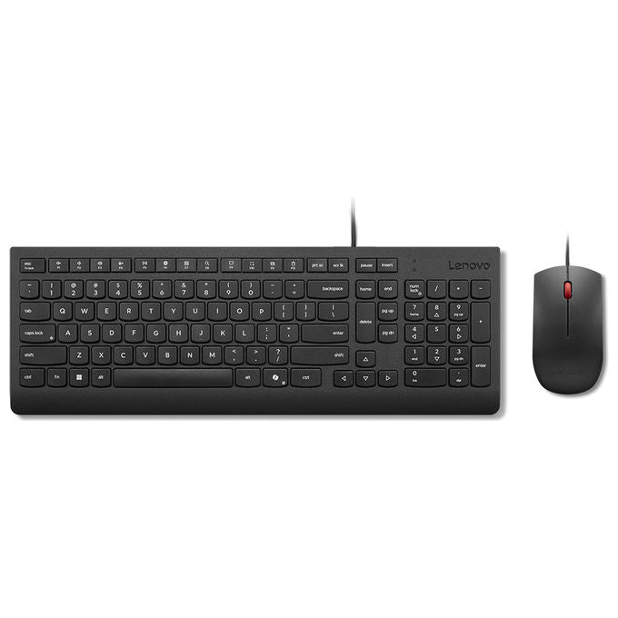 Lenovo 4X31R64439 Essential Wired Combo Tastiera Mouse Cablato USB Full-size con Tastierino Numerico 1600 DPI colore Nero