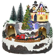 VARZI 484378 Carillon Villaggio di Natale con Luci LED in Poliresina colore Multicolore