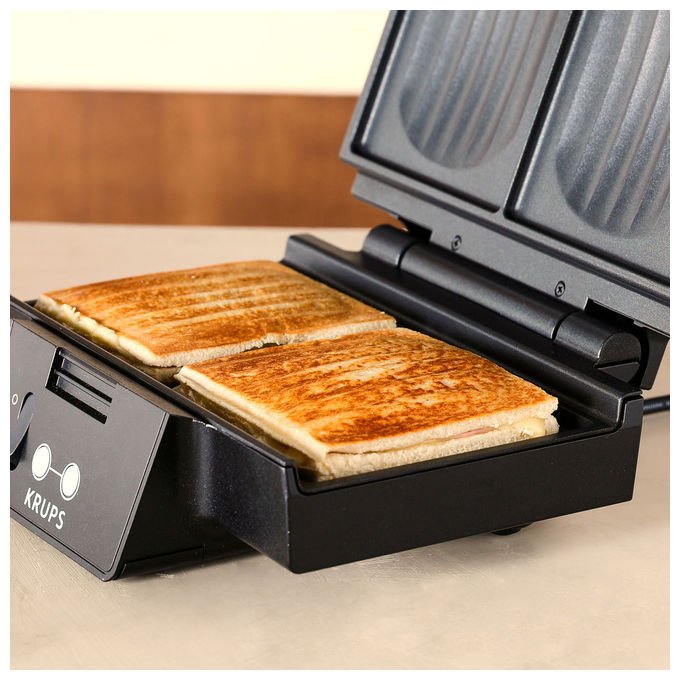 Krups FDK462 FDK Iconic Tostiera 2 Panini Piastre Antiaderenti 850 W colore Nero