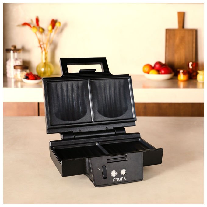 Krups FDK462 FDK Iconic Tostiera 2 Panini Piastre Antiaderenti 850 W colore Nero
